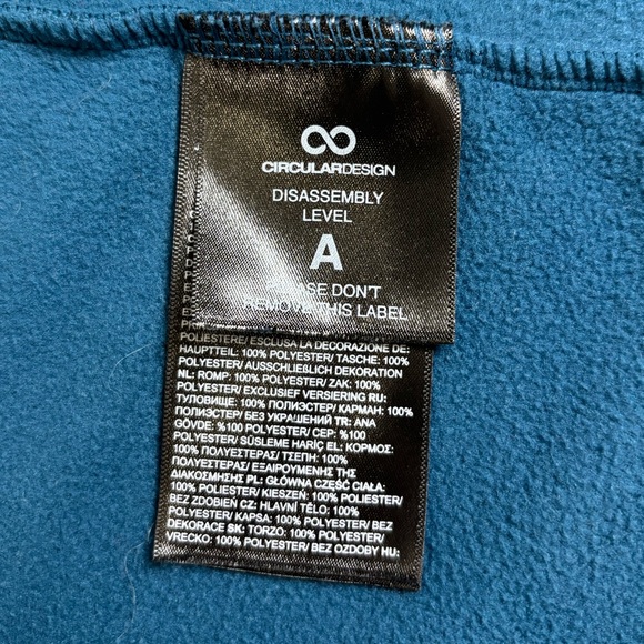 The North Face Mens Large Full Zip Fleece Jacket Blue Black Hiking Outdoor - Picture 8 of 9